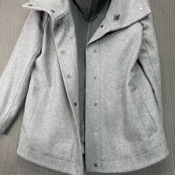 Calvin Klein women's size m Double Layer Wool Blend Grey Jacket - Picture 11 of 11